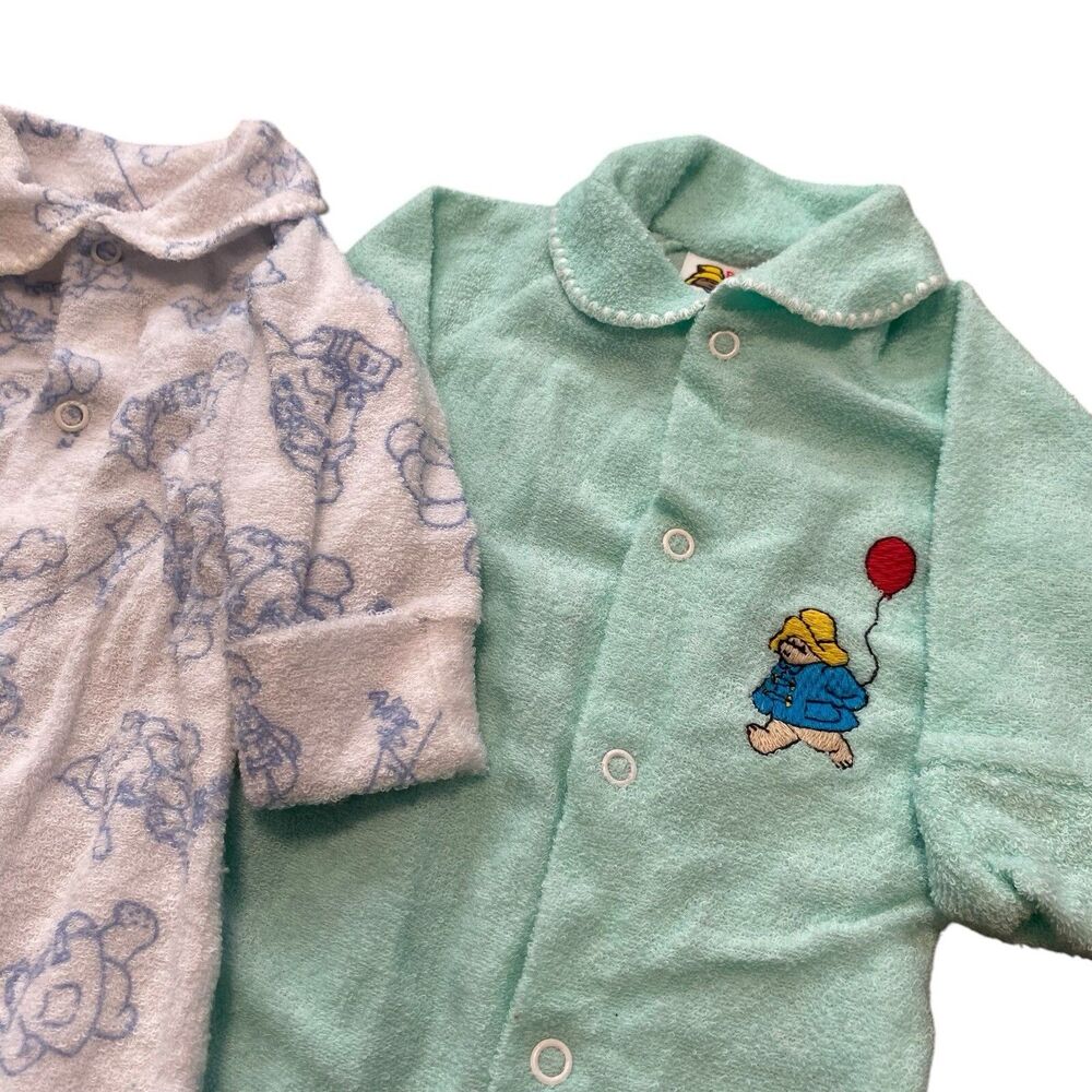 Vintage Baby Paddington Bear Sleeper Body Suit 80s 90s USA Made Comp* 0-6 Months